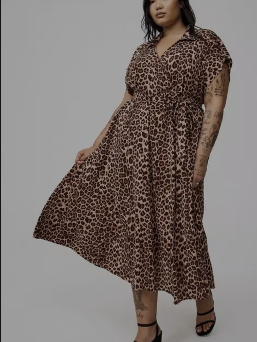 Torrid Brown and Black Leopard Print Tea-Length Dress - Picture 5 of 5